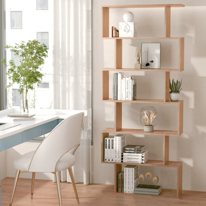 Bibliothèque géométrique moderne à 6 niveaux en bois