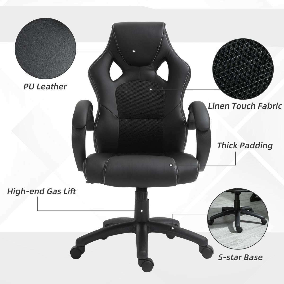 Chaise gaming ergonomique hauteur réglable