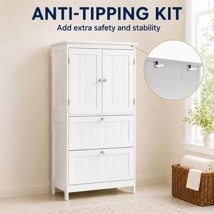 Armoire de salle de bain étroite 2 tiroirs
