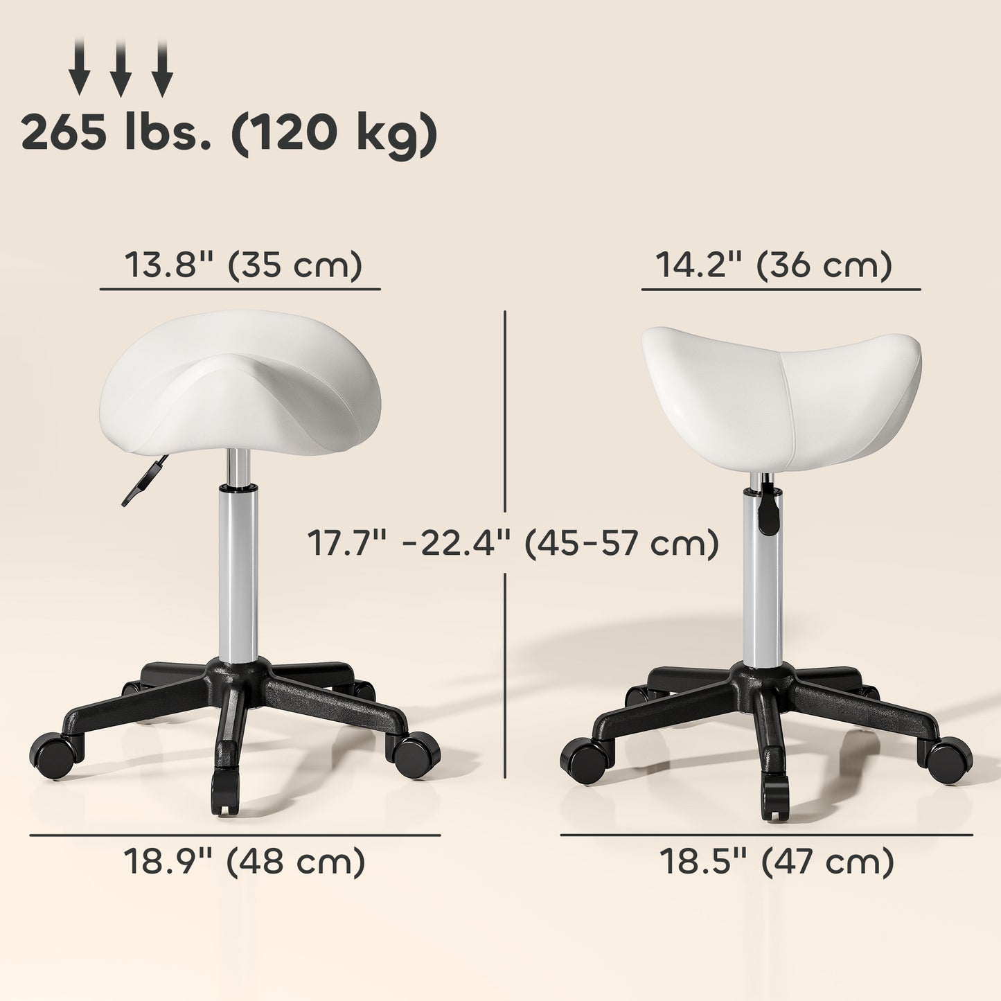 Tabouret selle ergonomique pivotant à roulettes