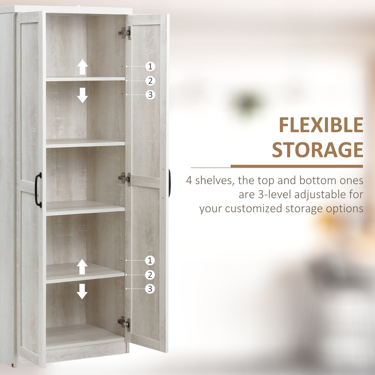 Armoire de cuisine 5 tablettes avec portes