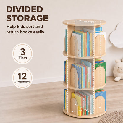 Bibliothèque pivotante à 3 niveaux