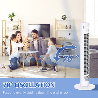 Ventilateur tour oscillant 3 vitesses minuterie 12h télécommande