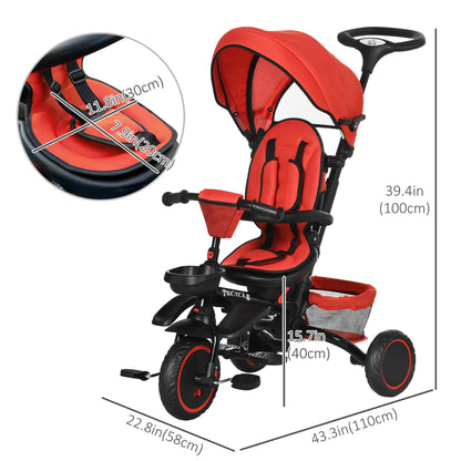 Tricycle évolutif 6-en-1 convertible poussette vélo enfant