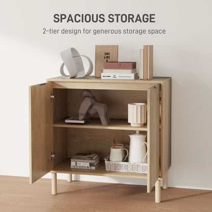 Armoire console avec portes et étagère ajustable — Chêne