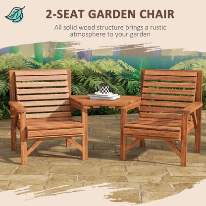 Banc de jardin double avec table centrale — Tan