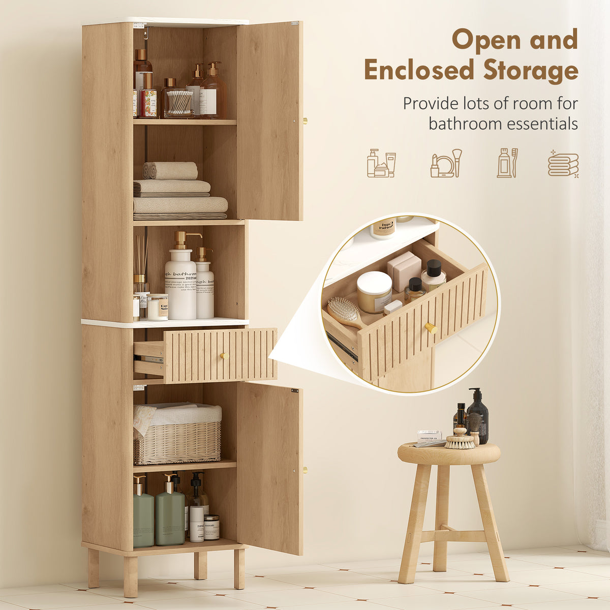 Armoire salle de bain 66 po — Chêne