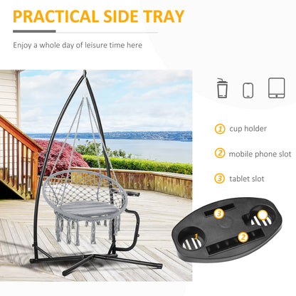 Support en C pour chaise hamac avec tablette