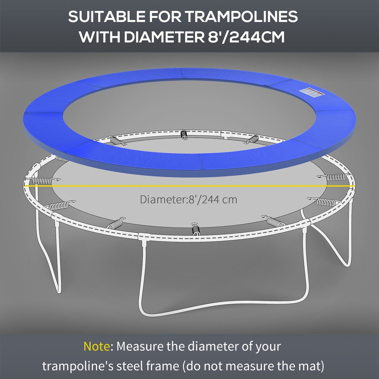 Coussin de sécurité trampoline rond 8 pi