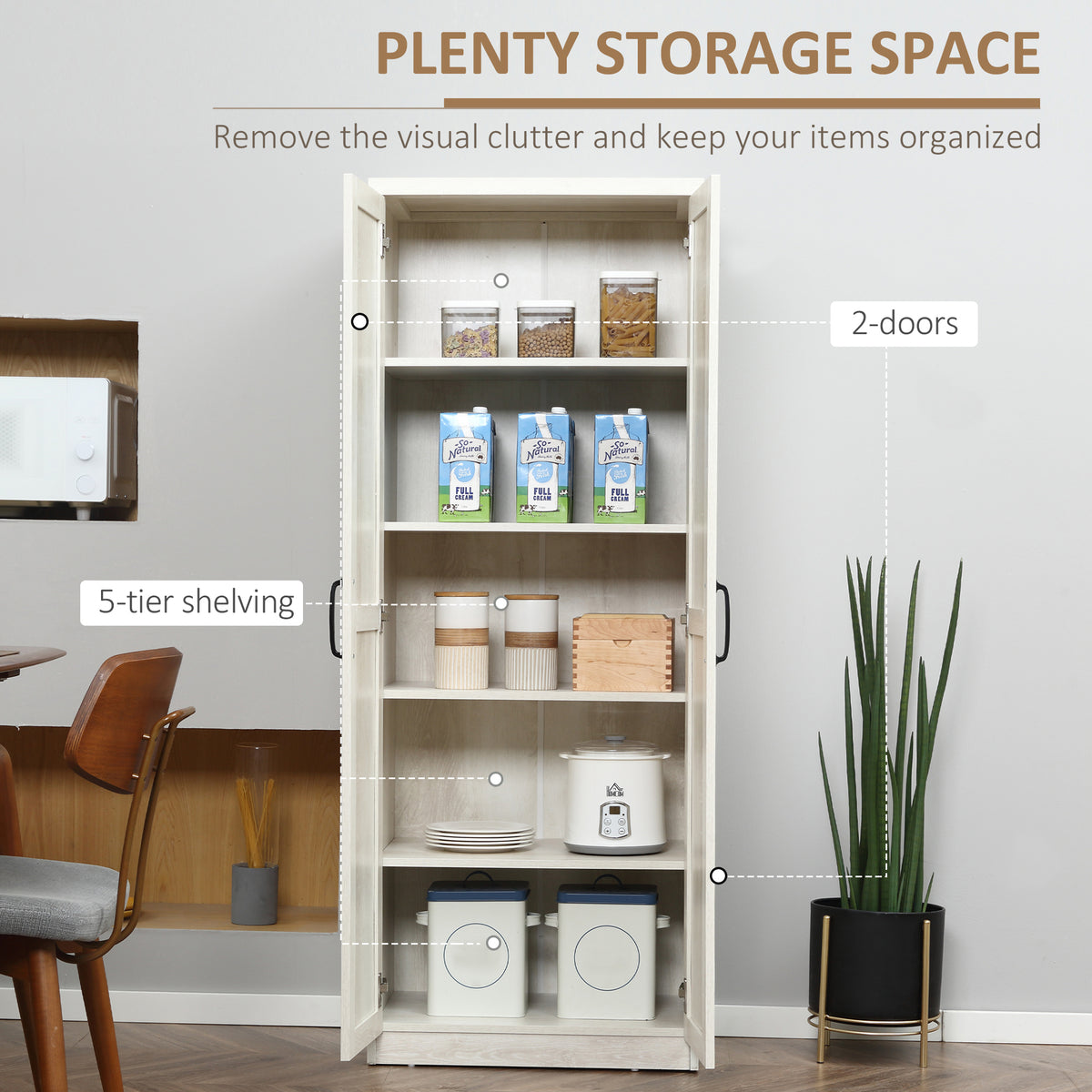 Armoire de cuisine 5 tablettes avec portes