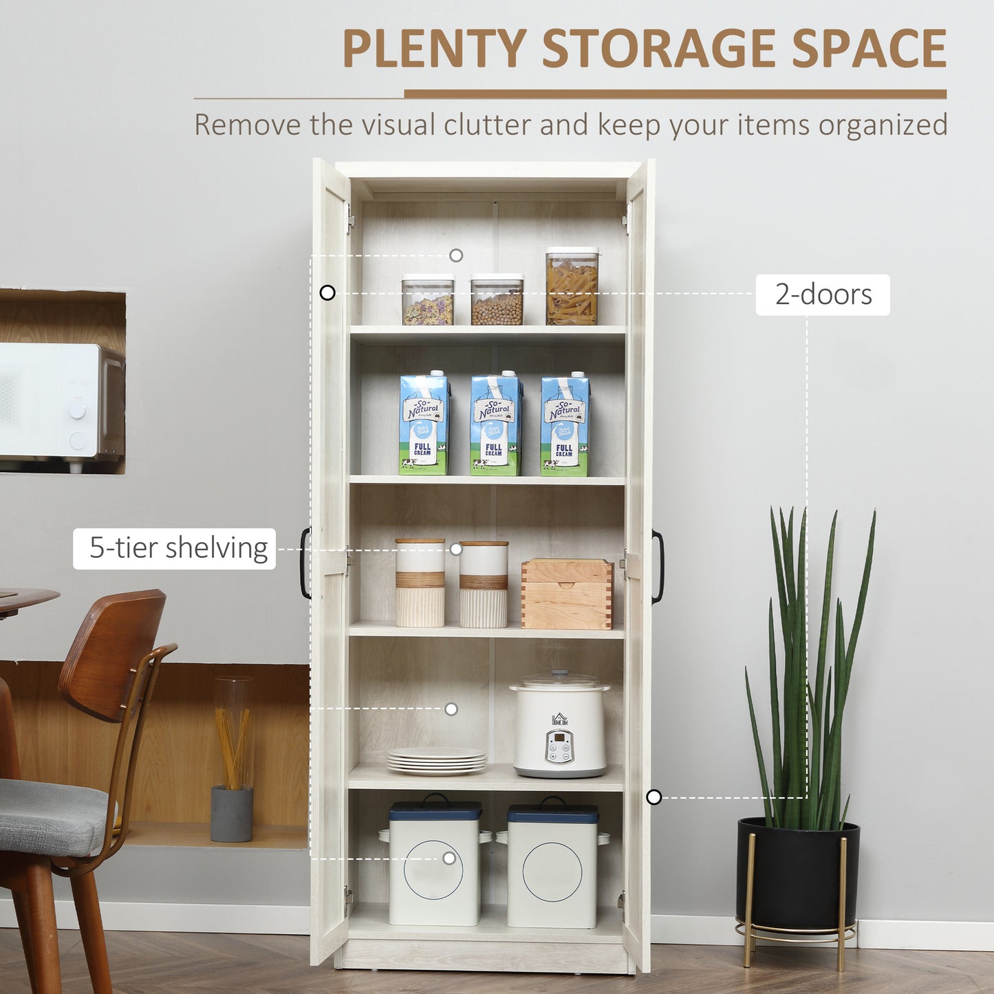 Armoire de cuisine 5 tablettes avec portes