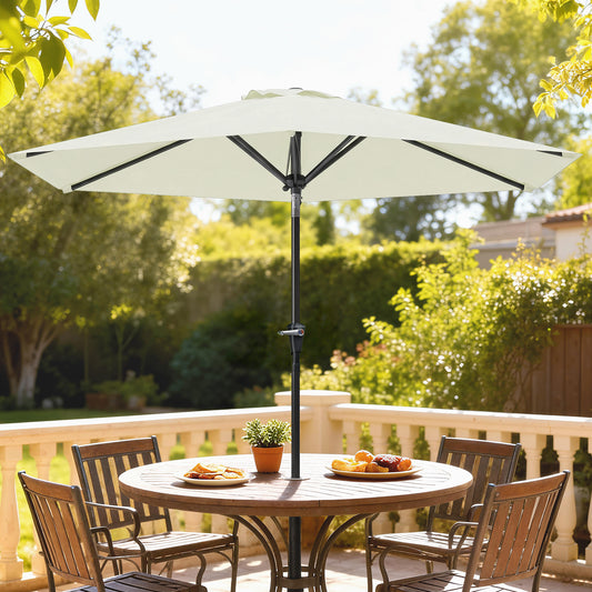 Parasol de terrasse inclinable avec 6 baleines — kaki