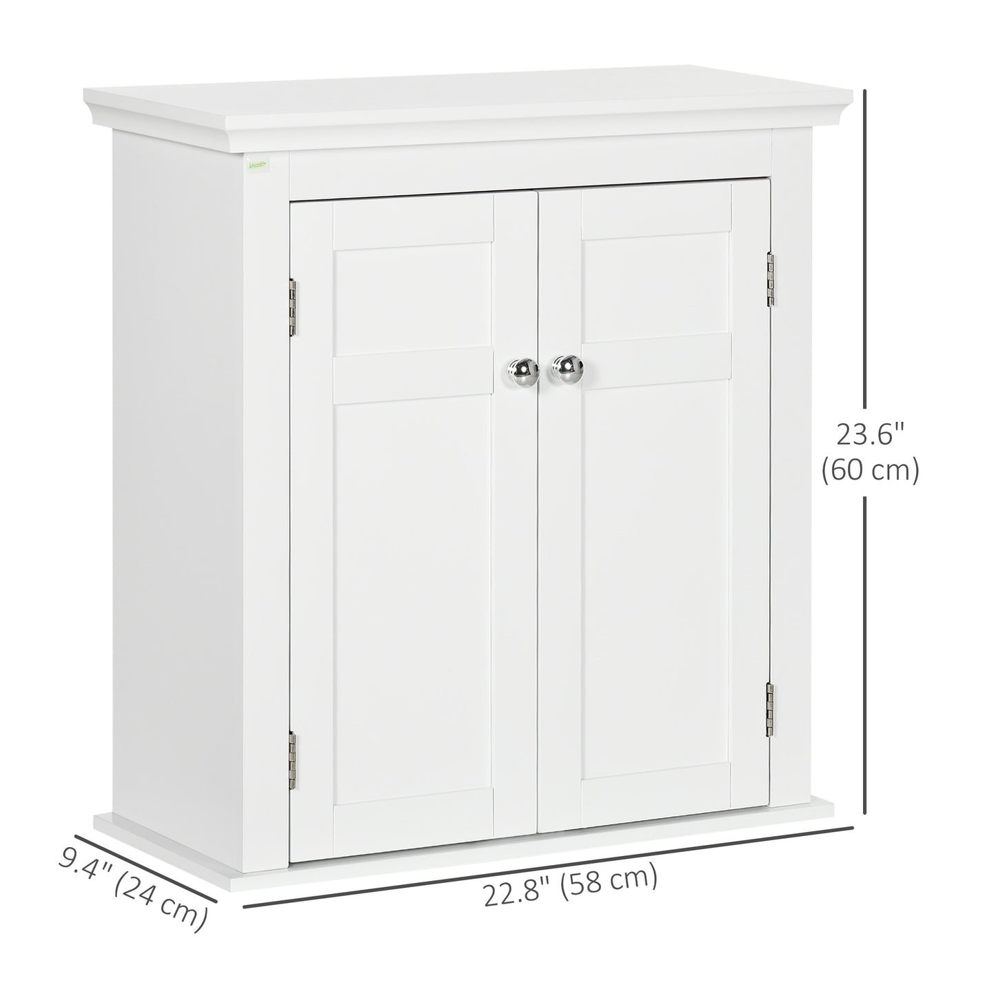 Armoire murale salle de bain portes doubles étagères ajustables