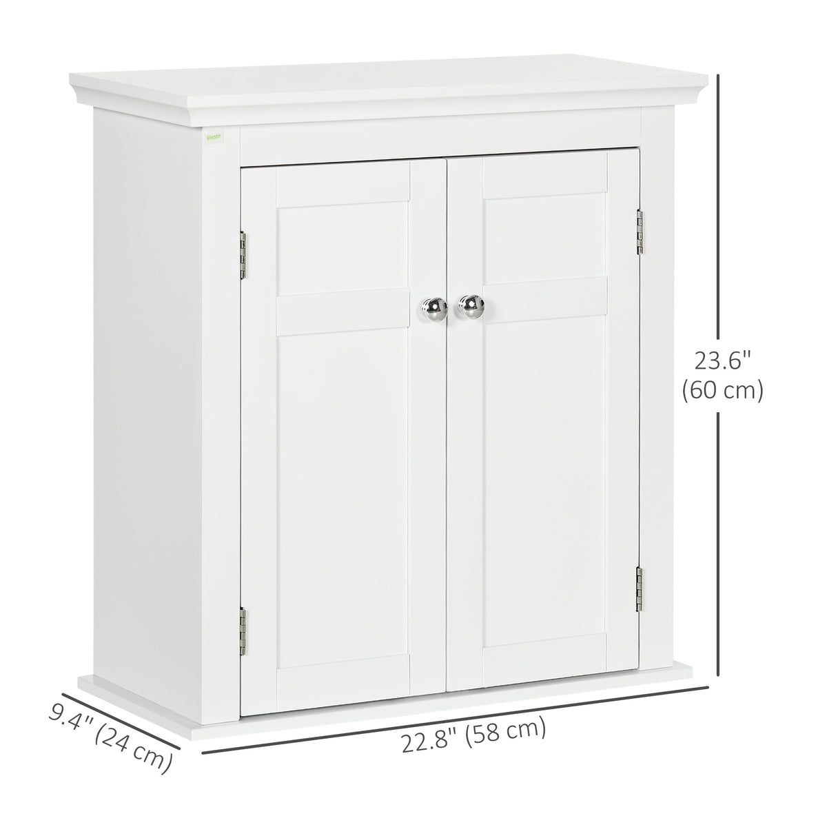 Armoire murale salle de bain portes doubles étagères ajustables