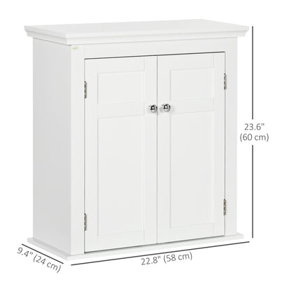 Armoire murale salle de bain portes doubles étagères ajustables