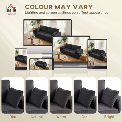 Sofa 3 places à ressorts ensachés en velours côtelé
