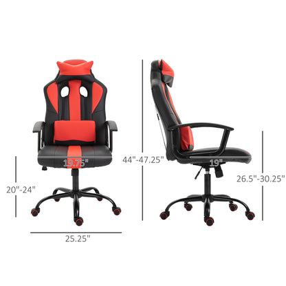 Chaise de bureau dossier haut style racing — noir