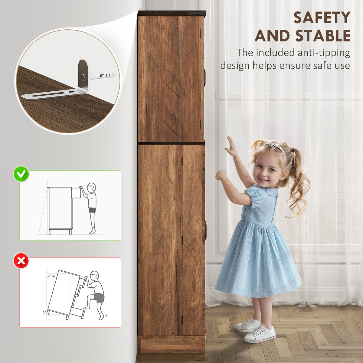 Armoire de cuisine haute avec clayettes ajustables