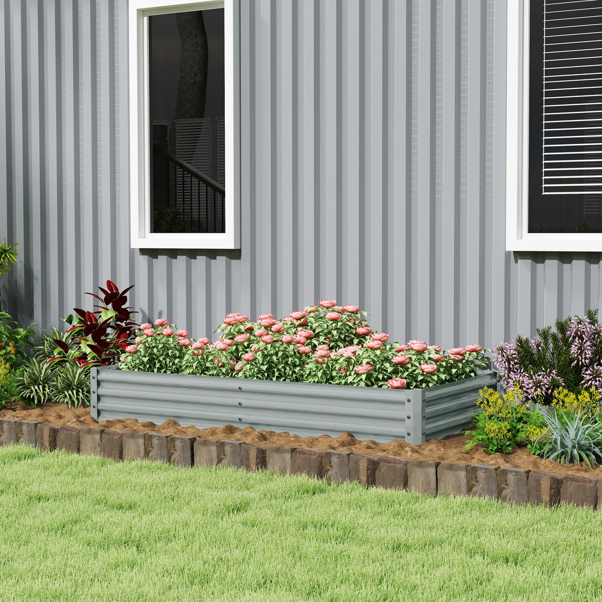 Bac de jardin surélevé galvanisé 180 x 90 cm