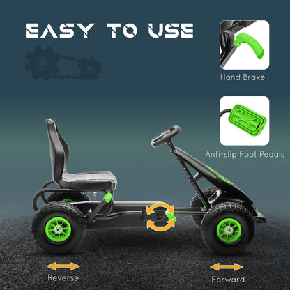 Kart à Pédales Aosom pour Enfants - Cadre Acier avec Freins