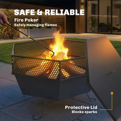 Foyer de feu pliable 20 po avec couvercle