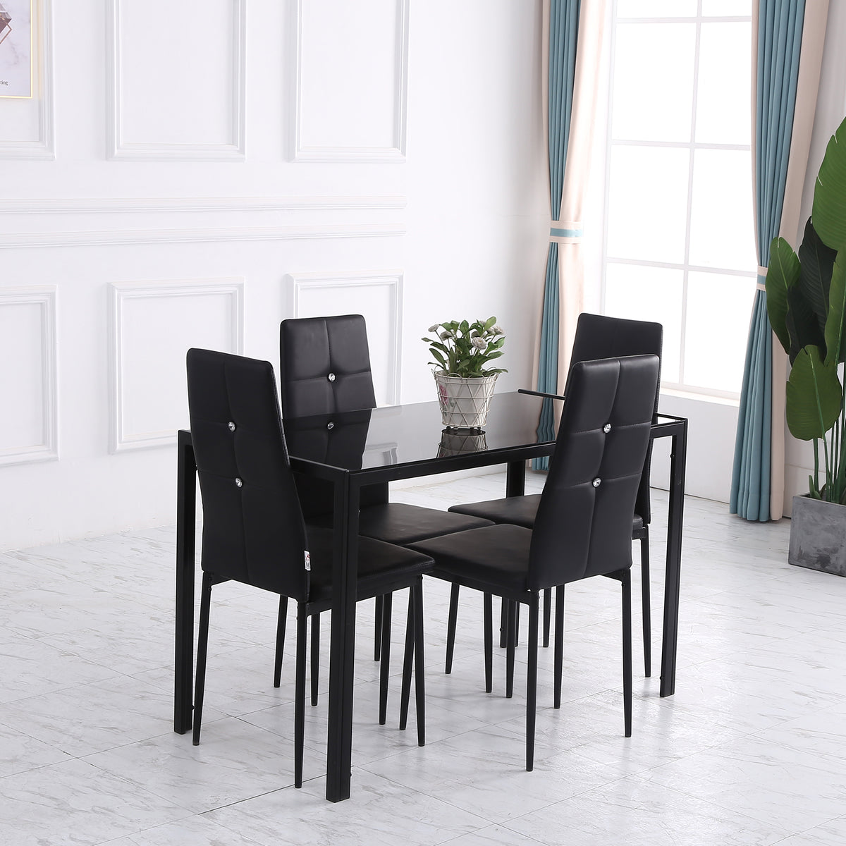 Chaises de salle à manger capitonnées lot de 4