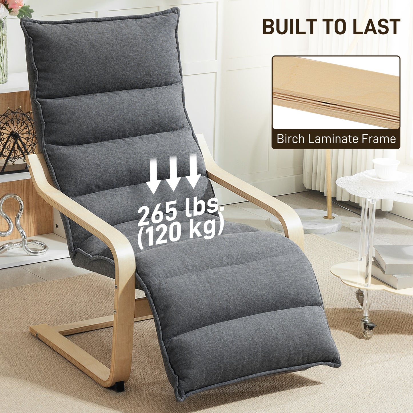 Fauteuil d'appoint velours avec repose-pieds intégré