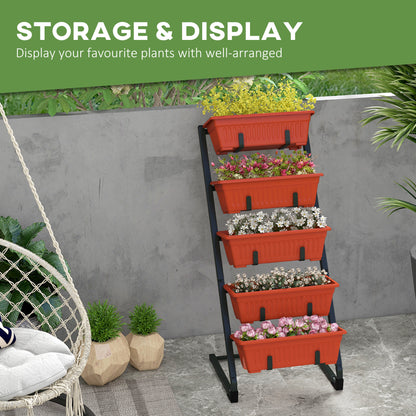 Jardinière verticale 5 étages avec 5 bacs — Noir