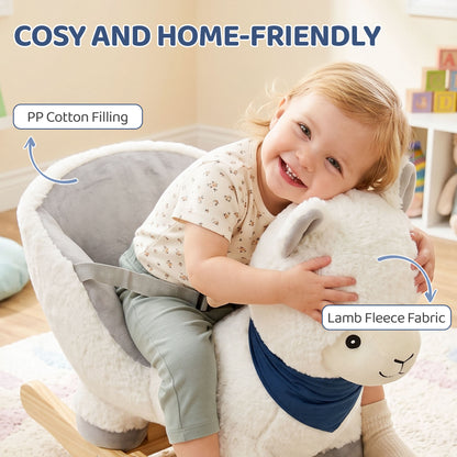 Cheval à bascule en peluche alpaga pour bébé