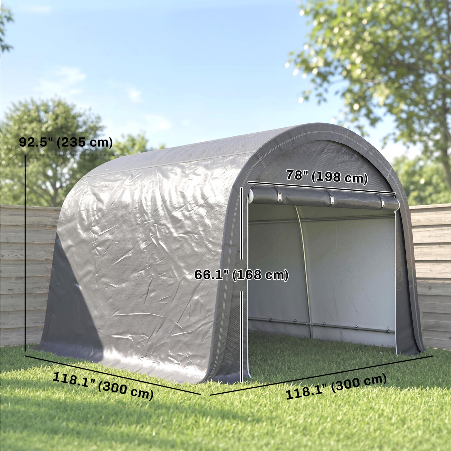 Abri de rangement portable extérieur 3 m x 3 m