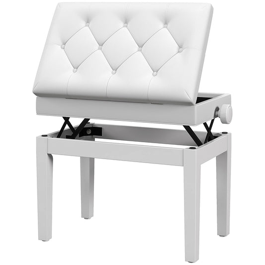 Banc de piano réglable avec rangement et similicuir