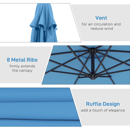 Parasol déporté patio 10 pieds cantilever avec base croisée