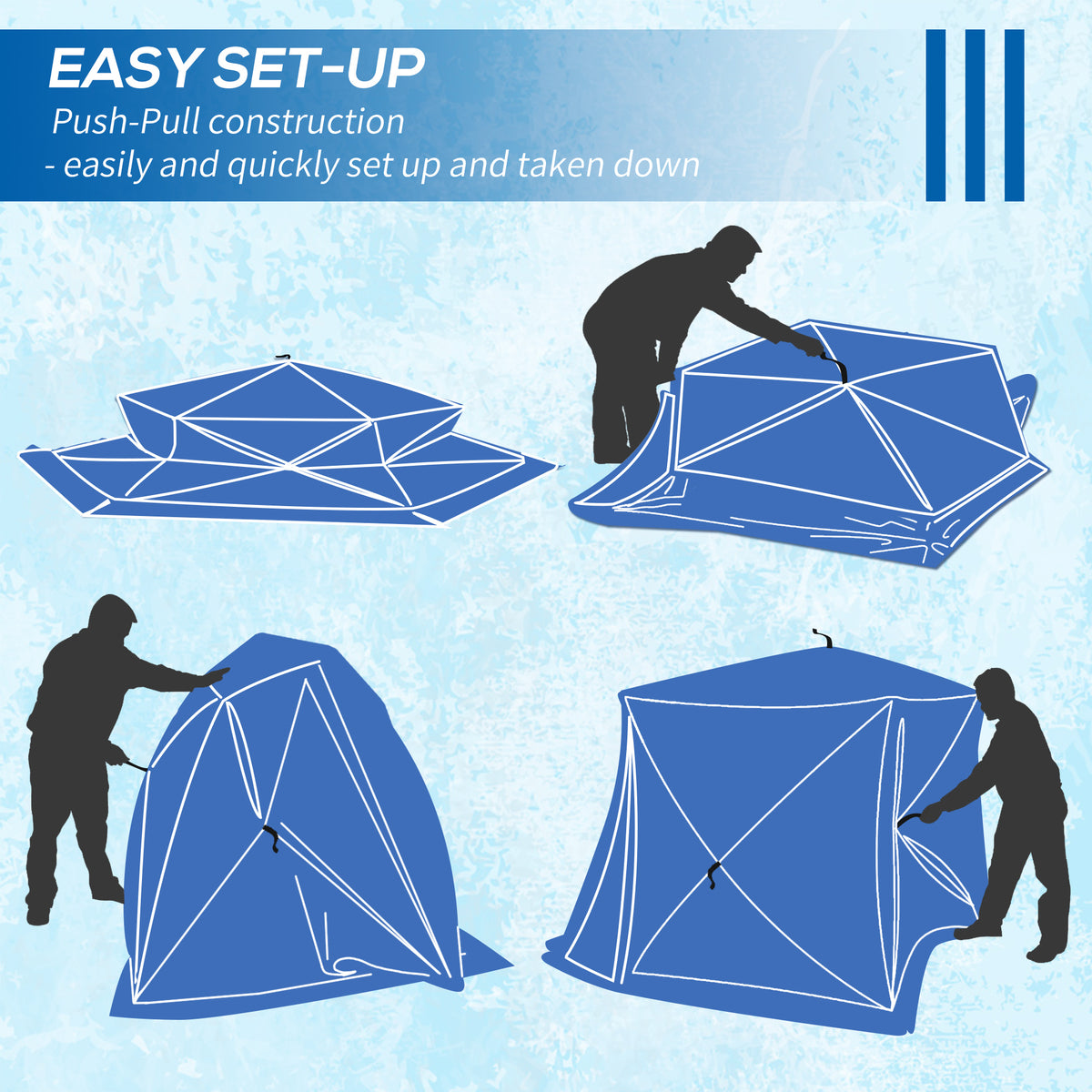 Abri de pêche sur glace pop-up isolé 4 personnes