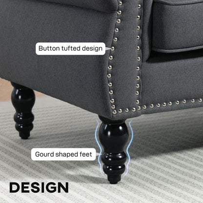 Sofa 2 places style traditionnel en lin
