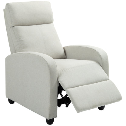 Fauteuil inclinable manuel rembourré lin pour salon