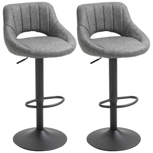 Tabourets de bar pivotants hauteur ajustable ensemble de 2
