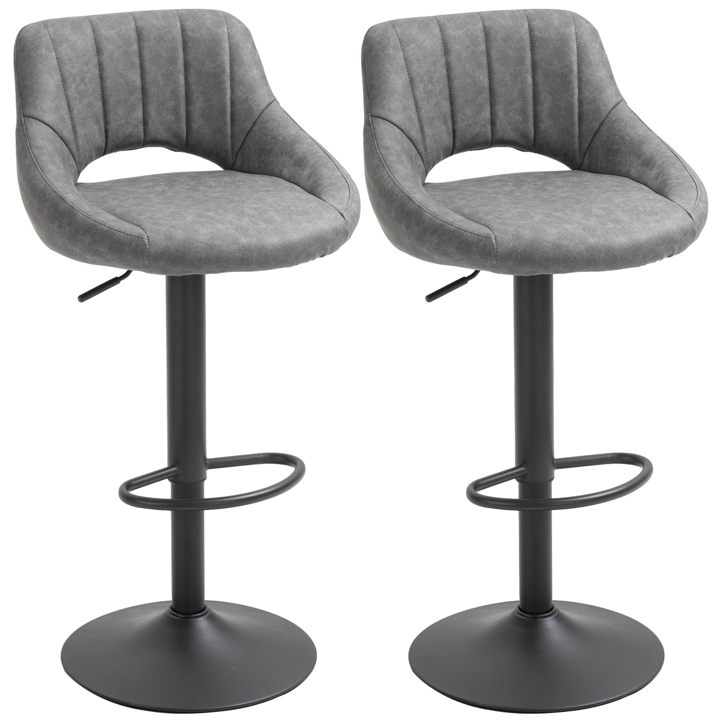 Tabourets de bar pivotants hauteur ajustable ensemble de 2