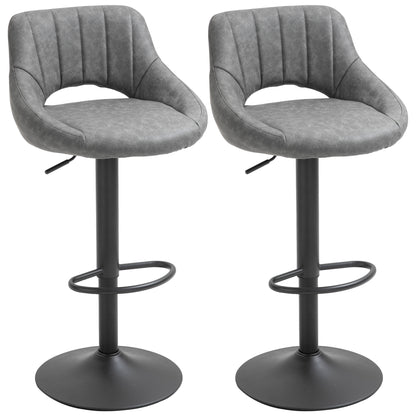Tabourets de bar pivotants hauteur ajustable ensemble de 2