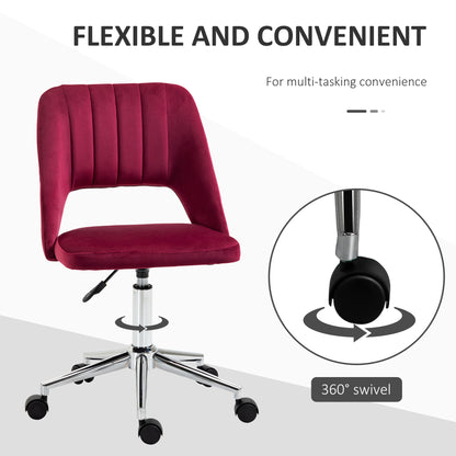 Chaise de bureau mi-hauteur velours forme festonnée pivotante