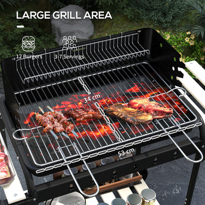 Barbecue au charbon portable avec hauteur ajustable