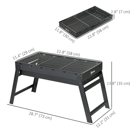 Barbecue au charbon portable avec bassin amovible pliant