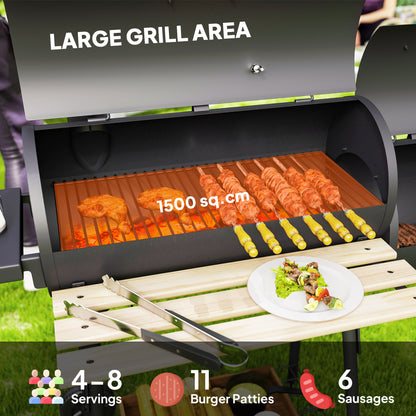 BBQ au charbon avec fumoir offset portable 124cm