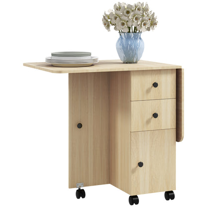 Table à manger pliante escamotable avec rangement — Roulettes