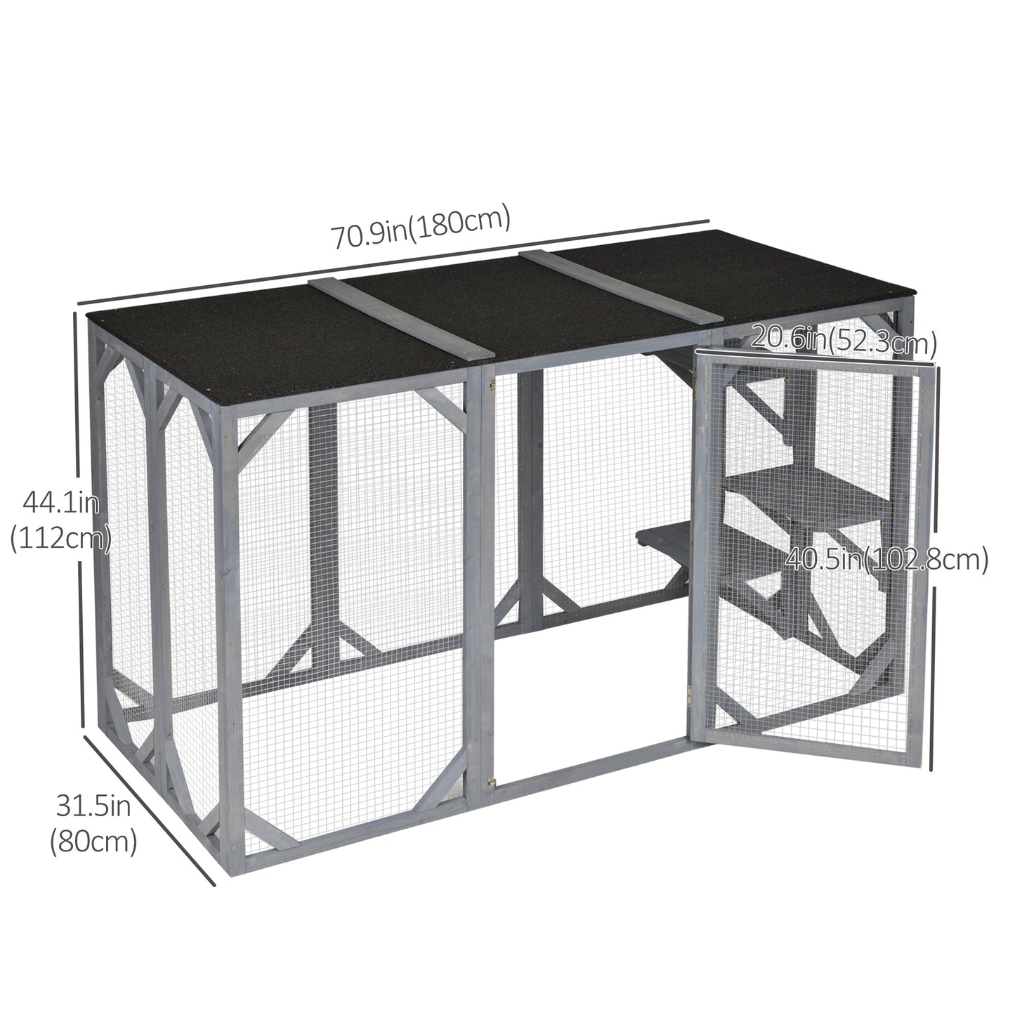 Enclos extérieur pour chat multi-niveaux 180 cm