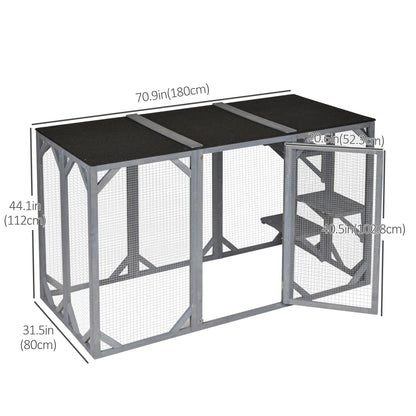 Enclos extérieur pour chat multi-niveaux 180 cm