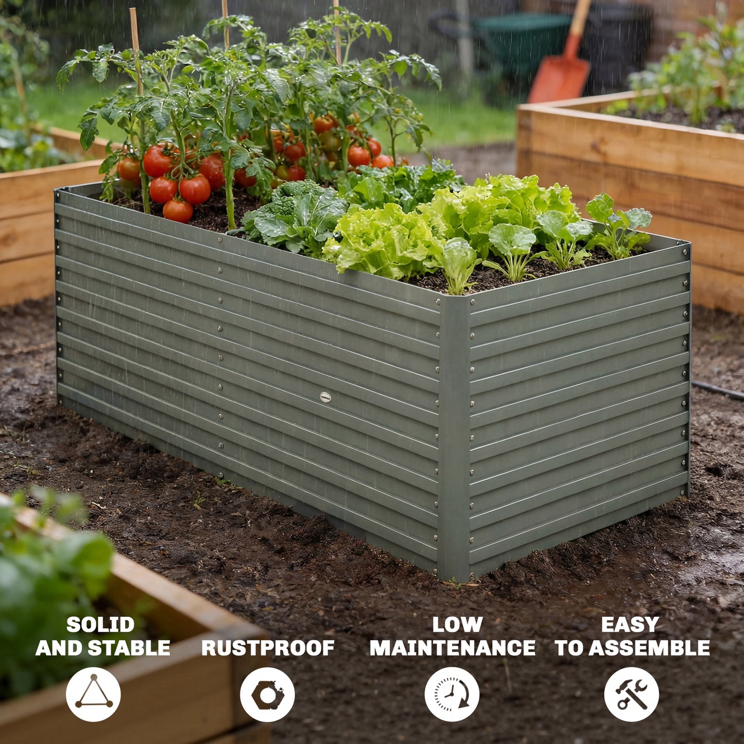 Bac jardinage surélevé galvanisé extra profond 152x91x60cm