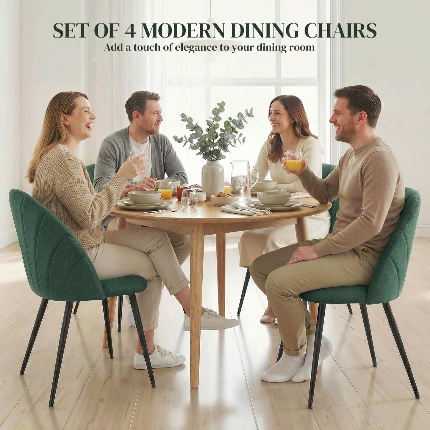 Chaises de salle à manger rembourrées ensemble de 4