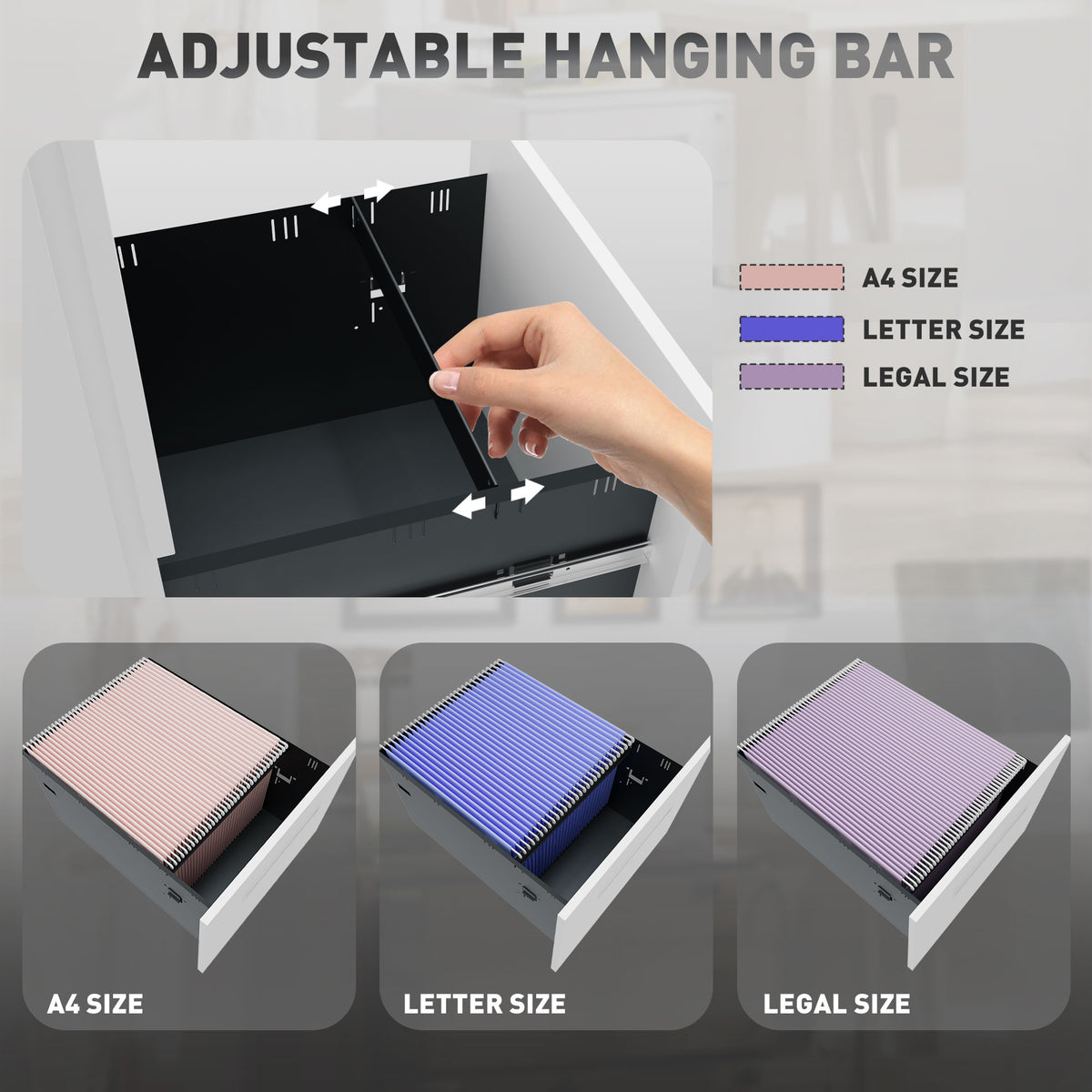 Classeur vertical de bureau verrouillable