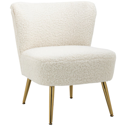 Fauteuil d'appoint avec coussinage moelleux et pieds dorés