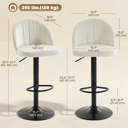 Tabourets de bar pivotants ajustables ensemble de 2